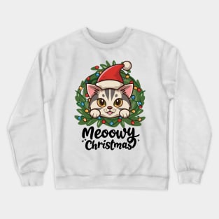 MEOOWY CHRISTMAS cute Cat Crewneck Sweatshirt